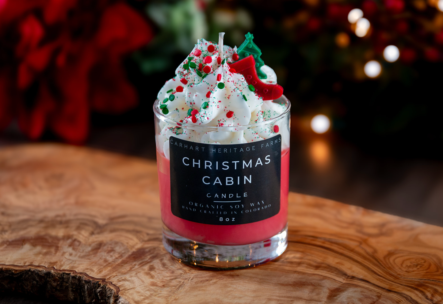 Christmas Cabin Holiday Dessert Candle