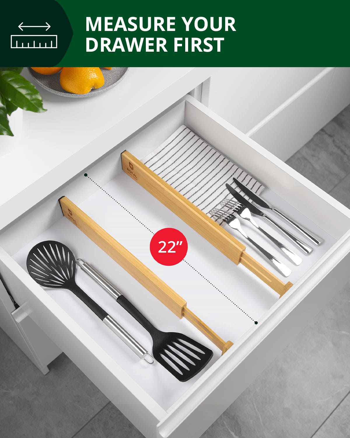 Drawer Dividers 22”, Natural  (Online Exclusive)