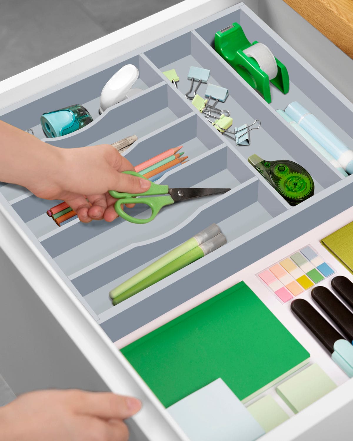 Basic Silverware Drawer Organizer, Gray (Online Exclusive)