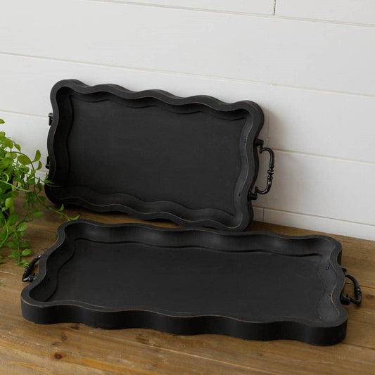 Black Trays (Set of 2)