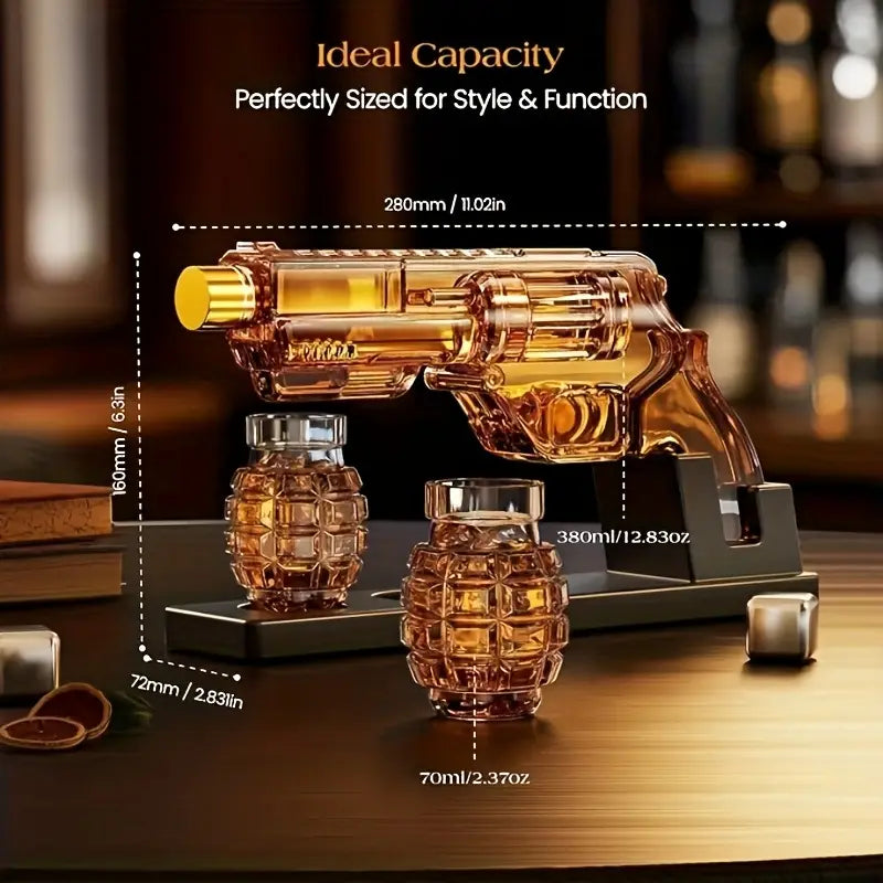 Magnum Revolver Whiskey Decanter Set (online exclusive)