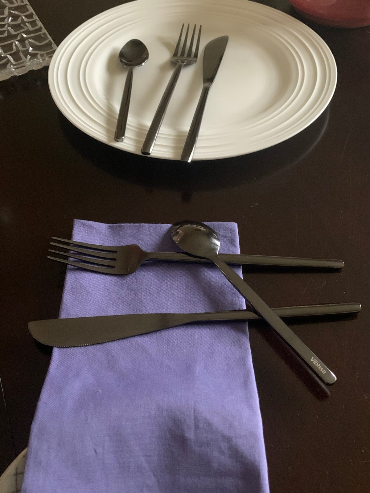 Black Stainless Steel Flatware 36 PC Set-Dinner knives, Dinner Forks, Teaspoons (Online Exclusive)