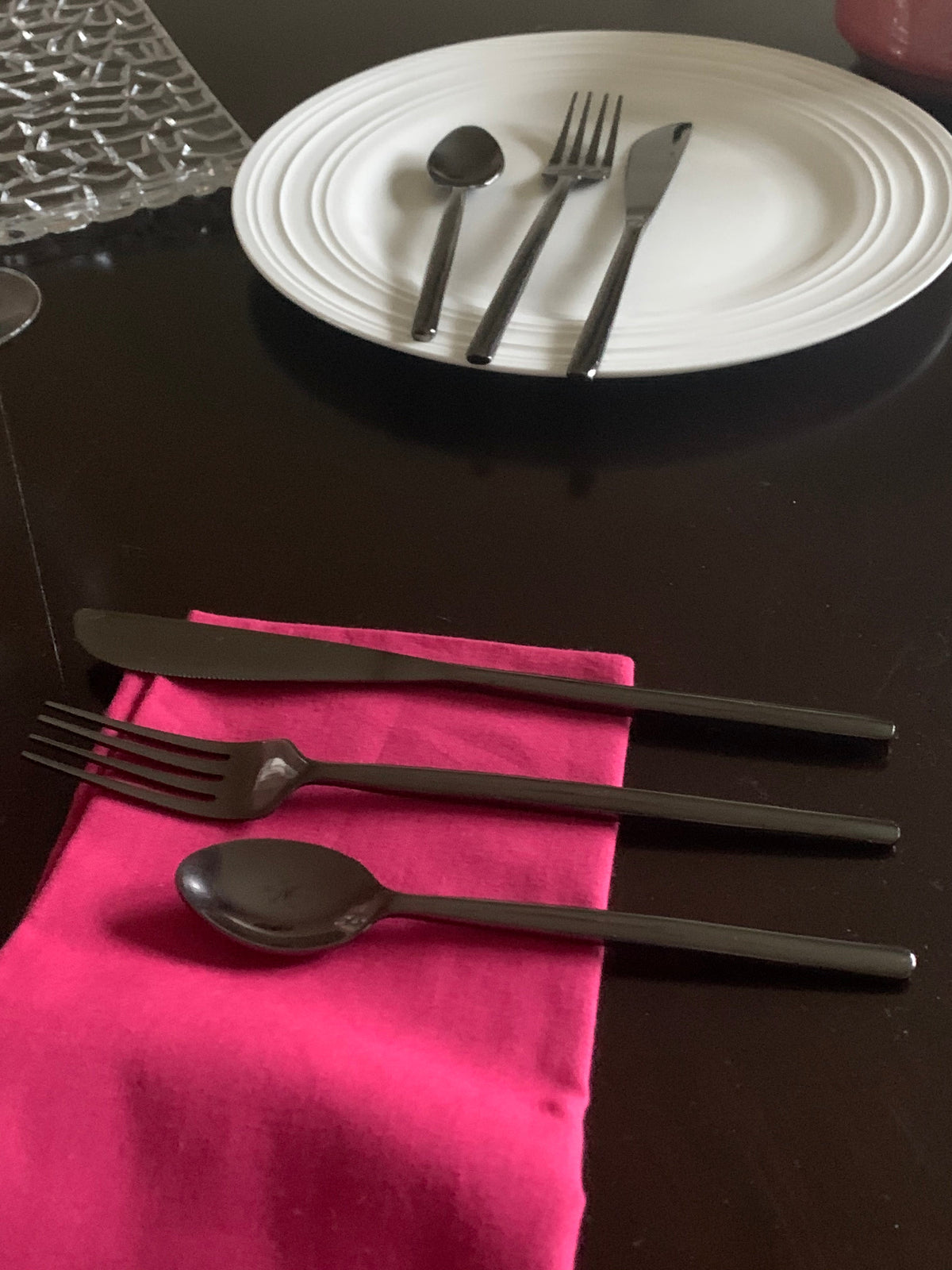 Black Stainless Steel Flatware 36 PC Set-Dinner knives, Dinner Forks, Teaspoons (Online Exclusive)