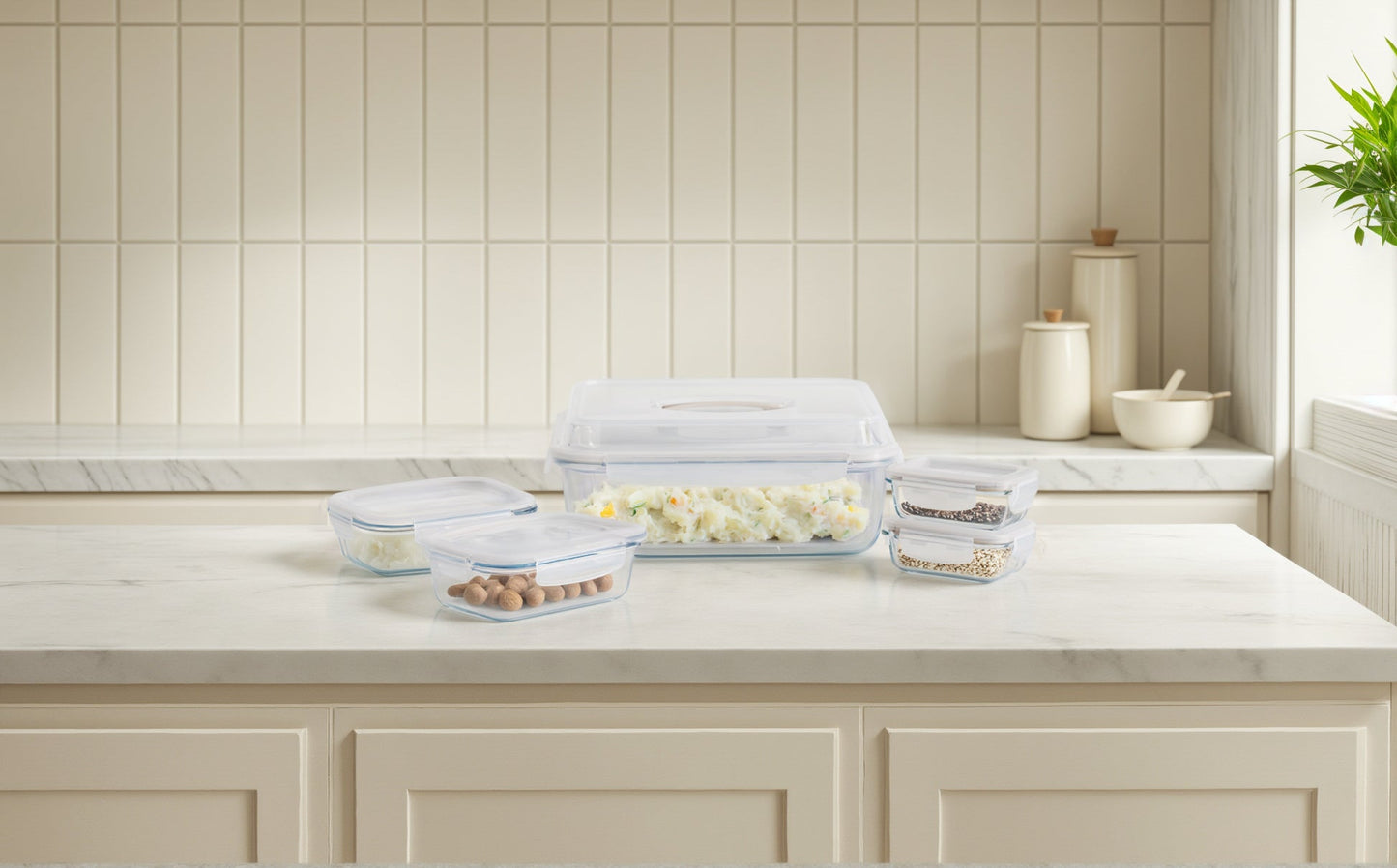 Bake & Carry Glass Set (5 Containers, Vanilla) (Online Exclusive)