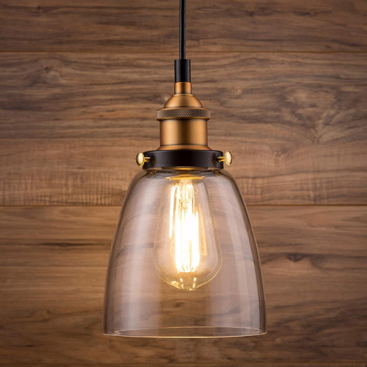 Large Bell Shaped Glass Pendant Light  (Online Exclusive)