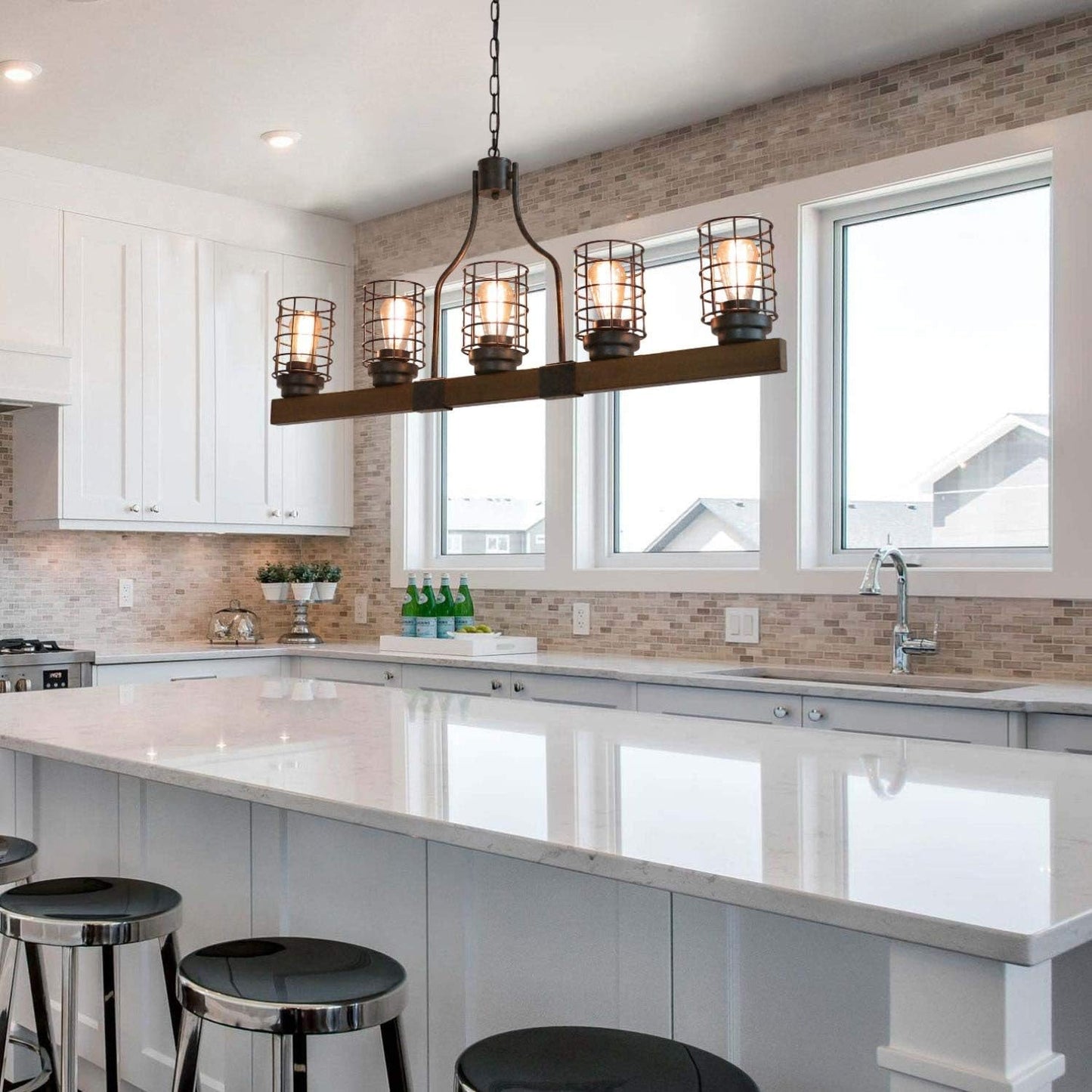 Farmhouse 5-Light Cage Rustic Chandelier  (Online Exclusive)