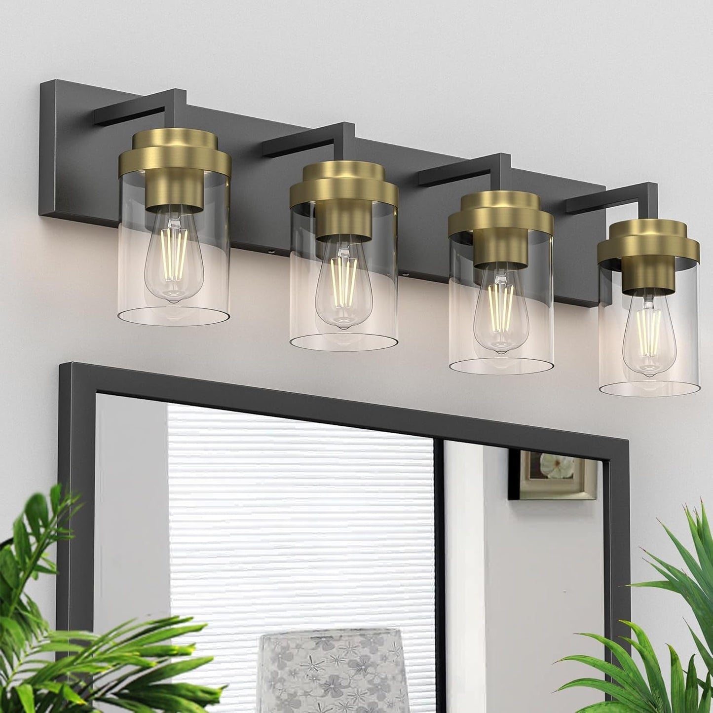 (Online Exclusive) Vanity Light with Clear Glass Shade
