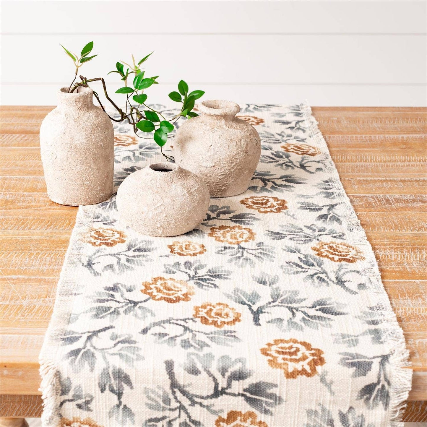 Blue Floral Motif Table Runner