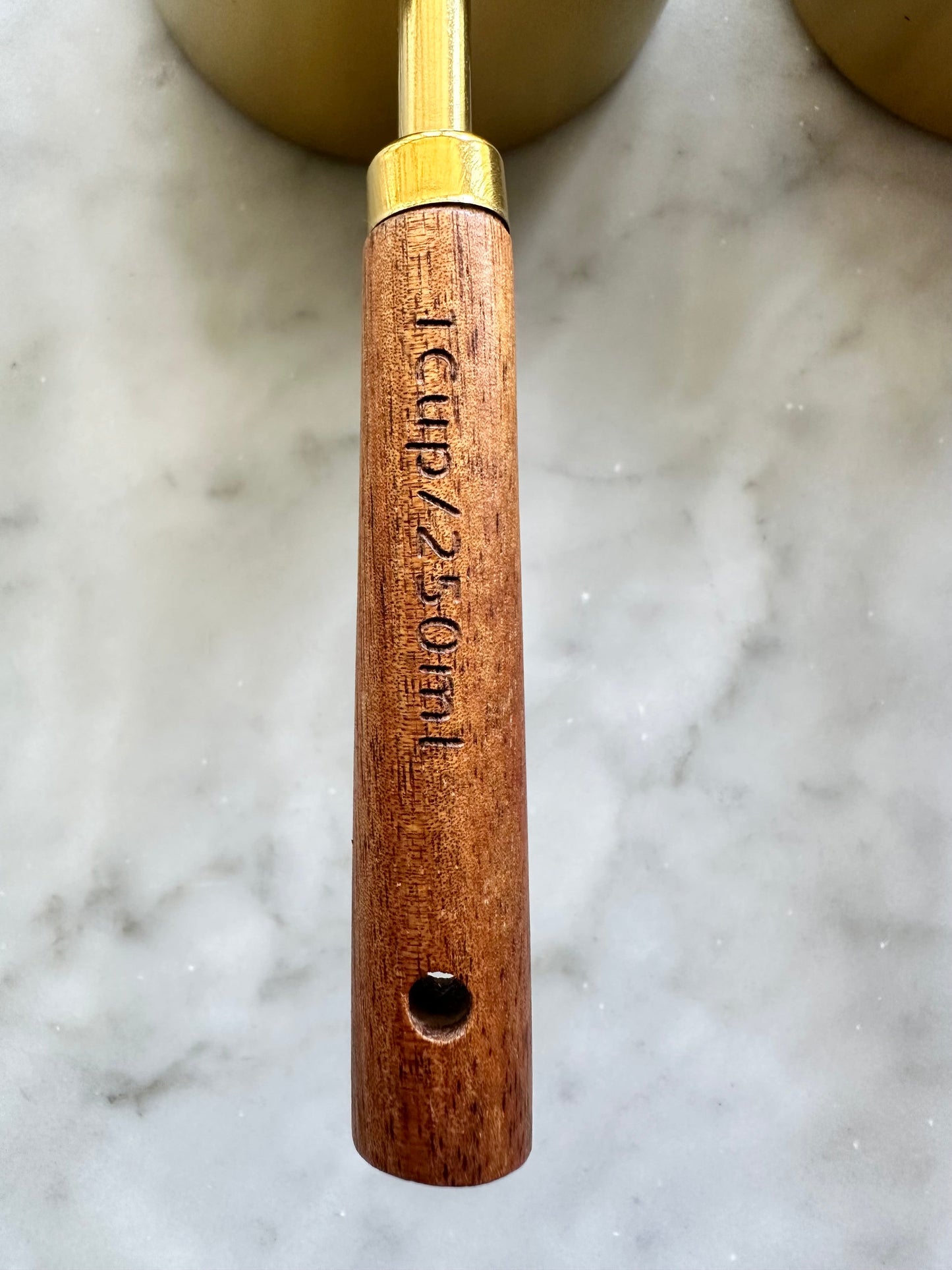 Acacia Wood and Gold Measuring Cups, Set of 8  (Online Exclusive)