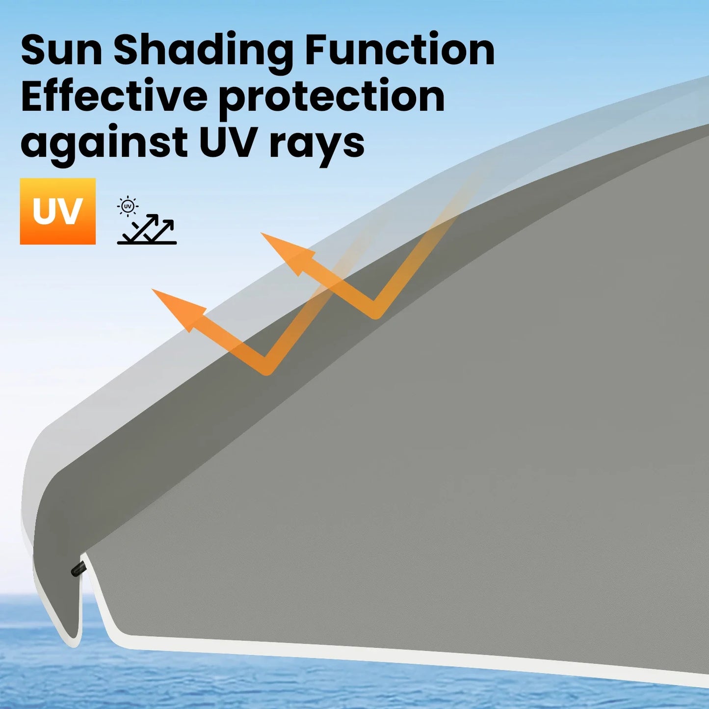 WOLTU Round Beach Balcony Umbrella  (Online Exclusive) UV-Resistant  Waterproof Height-Adjustable 45°Bendable Parasol for Sun Protection Garden Patio