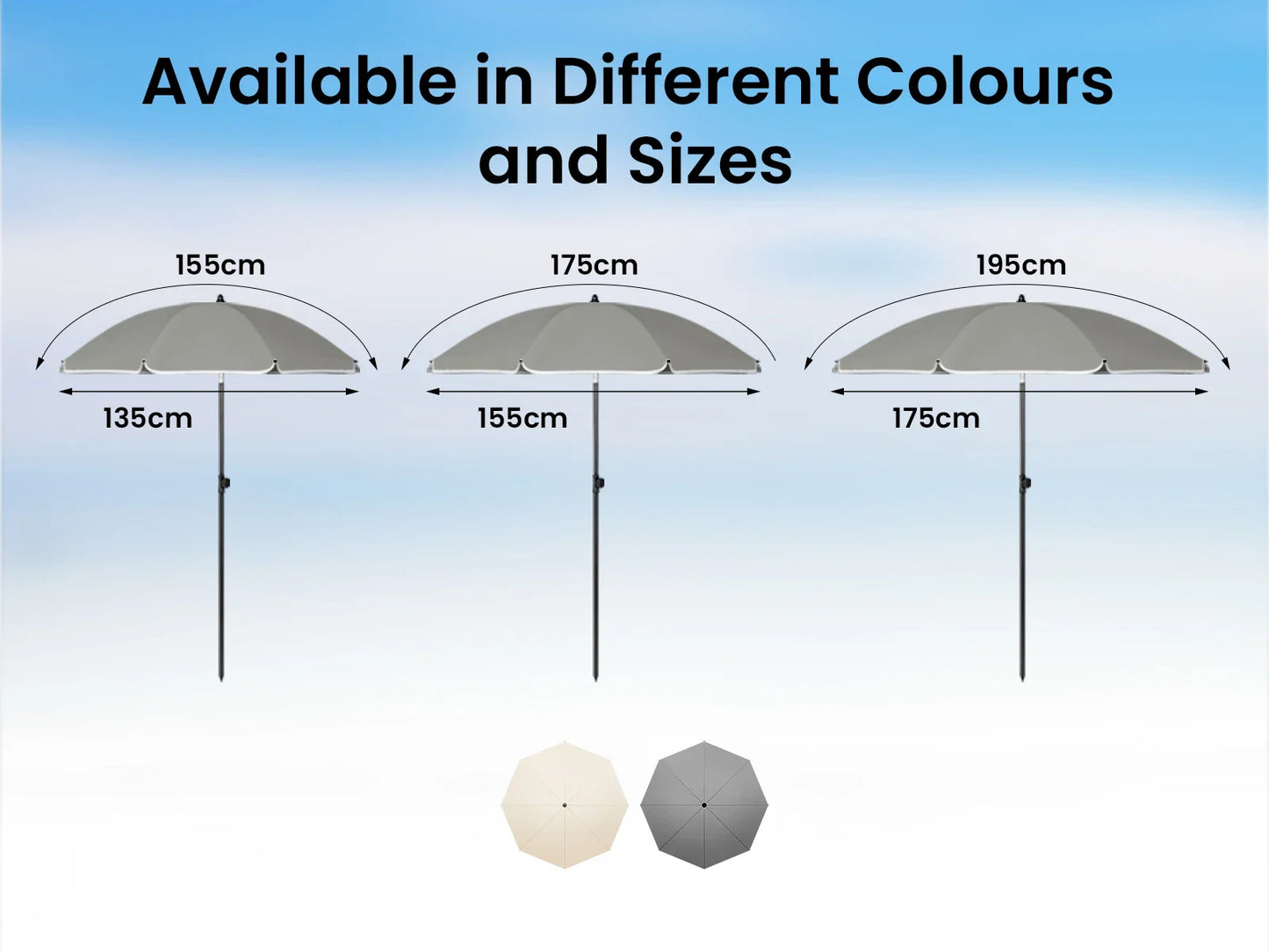 WOLTU Round Beach Balcony Umbrella  (Online Exclusive) UV-Resistant  Waterproof Height-Adjustable 45°Bendable Parasol for Sun Protection Garden Patio