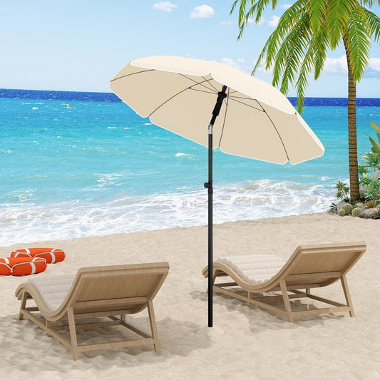 WOLTU Round Beach Balcony Umbrella  (Online Exclusive) UV-Resistant  Waterproof Height-Adjustable 45°Bendable Parasol for Sun Protection Garden Patio