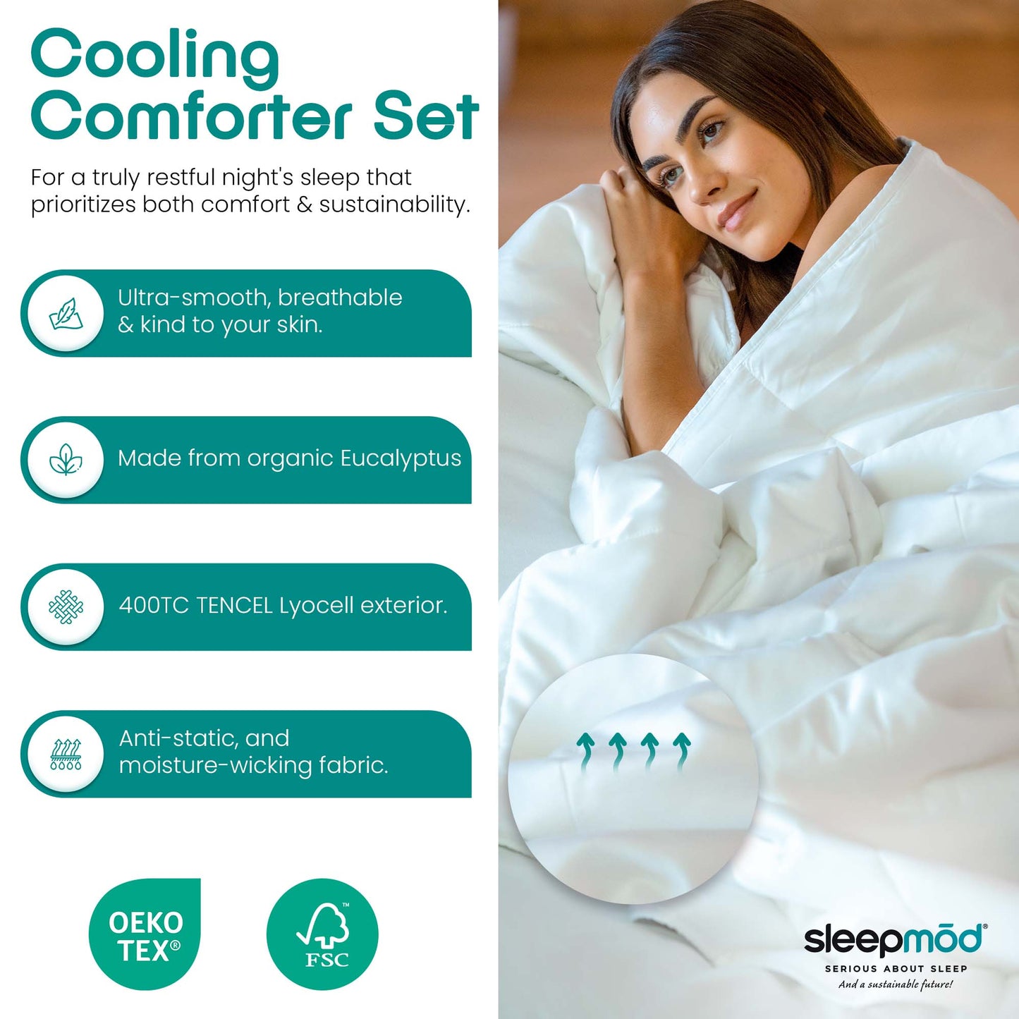 Cooling Comforter Set – Temperature-Regulating  (Online Exclusive) Eucalyptus Silk Comforter & Pillow Shams
