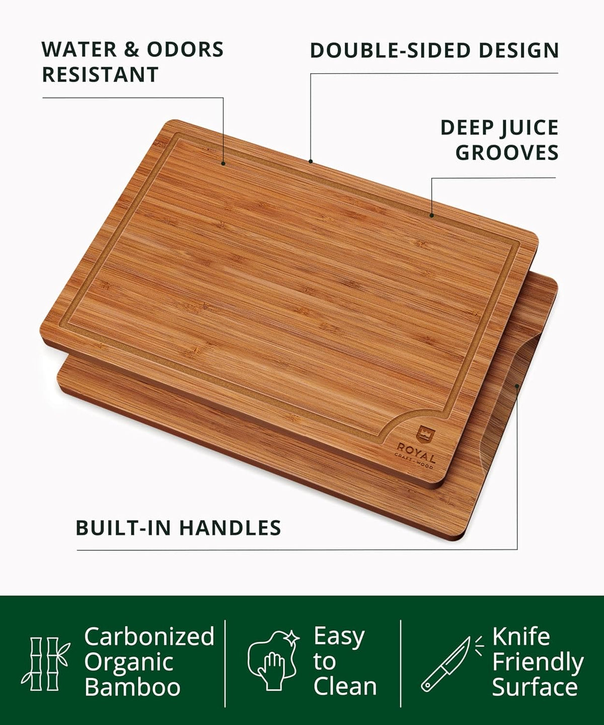 Cutting Board Set of 3, Bamboo, Brown  (Online Exclusive)