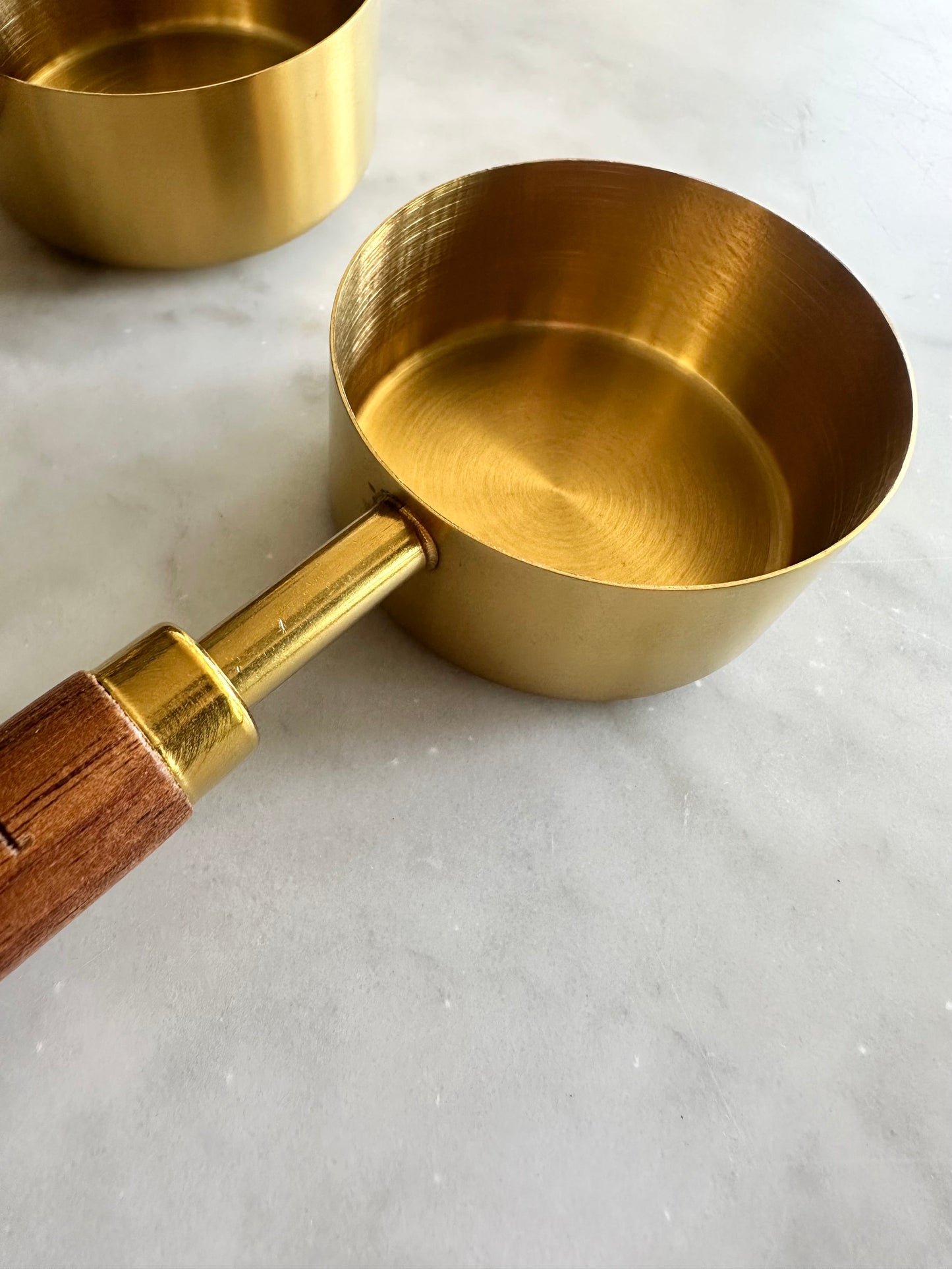 Acacia Wood and Gold Measuring Cups, Set of 8  (Online Exclusive)