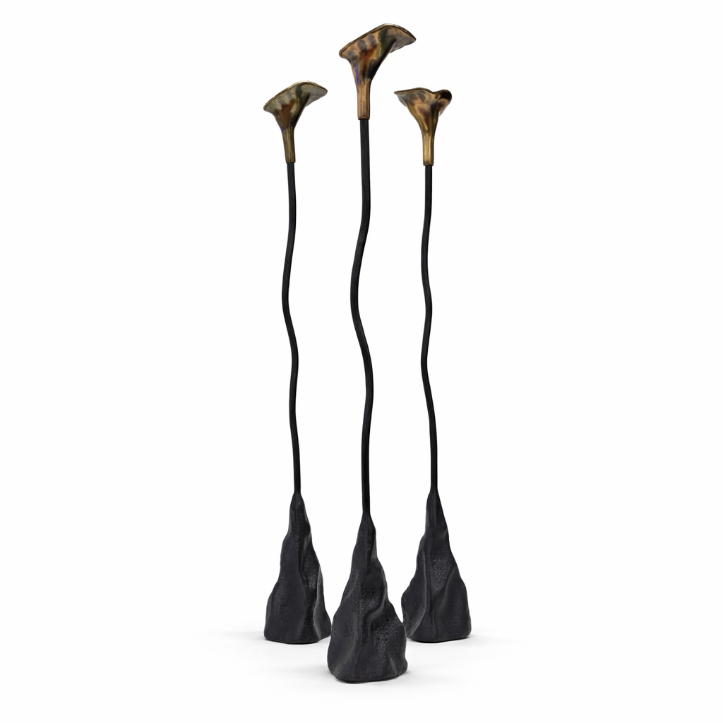 Calla Lily Iron Candlestick — Handcrafted Sculptural Candleholder (19”) (Online Exclusive)
