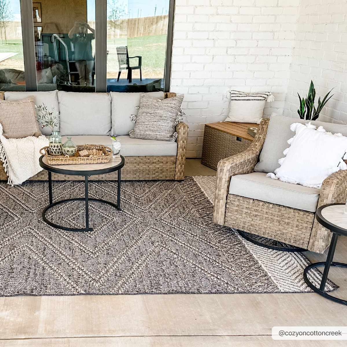 Beige Charcoal Areli Area Rug  (online exclusive