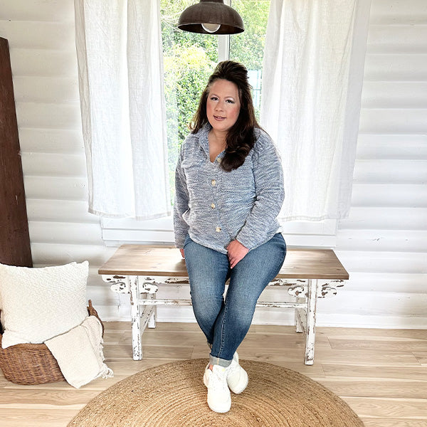 Distressed White Finish Wooden Bench (Online Exclusive)