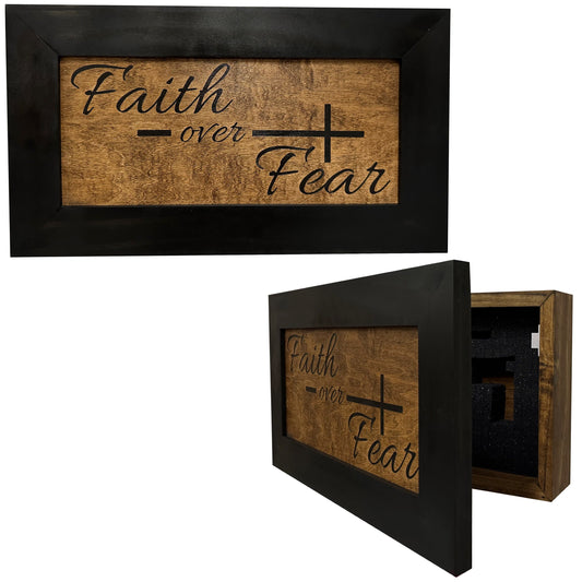 Faith Over Fear (Online Exclusive) Decorative Wall-Mounted Secure Gun Cabinet