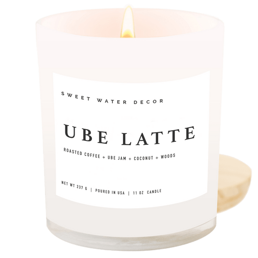 Ube Latte Soy Candle - White Jar - 11 oz  (Online Exclusive