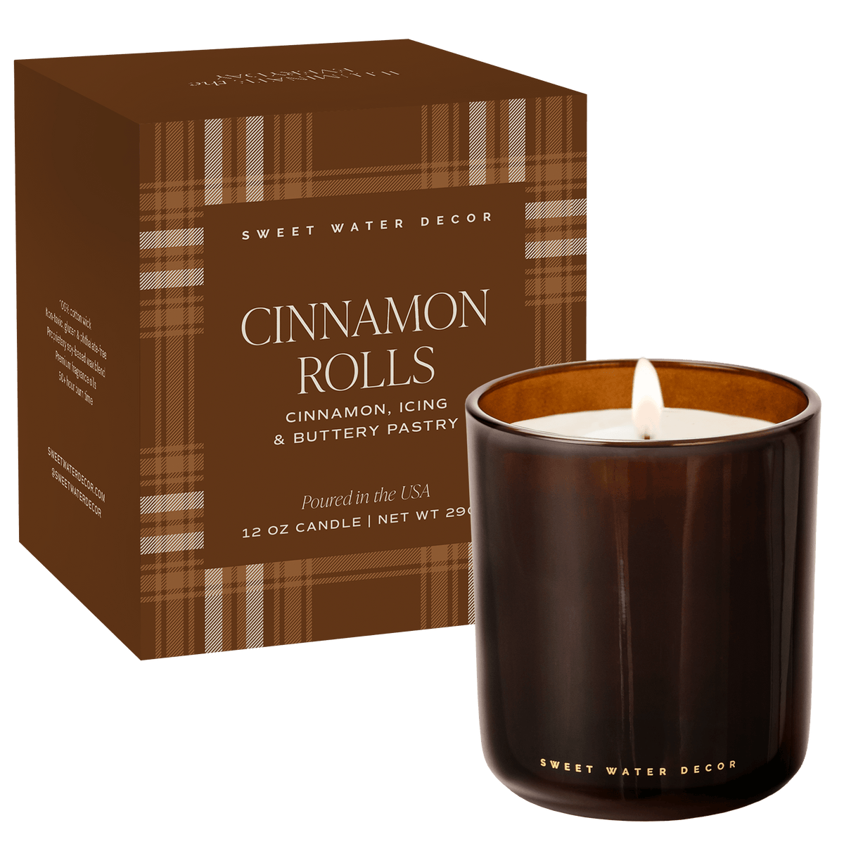 Cinnamon Rolls Soy Candle - Boxed Amber Tinted Glass Jar - 12 oz  (Online Exclusive