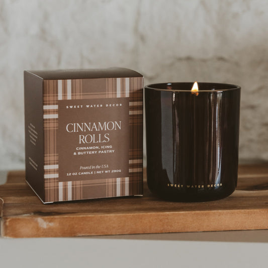 Cinnamon Rolls Soy Candle - Boxed Amber Tinted Glass Jar - 12 oz  (Online Exclusive