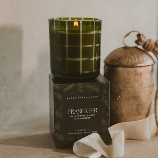 Fraser Fir Soy Candle - Boxed Tinted Glass Jar - 12 oz  (Online Exclusive