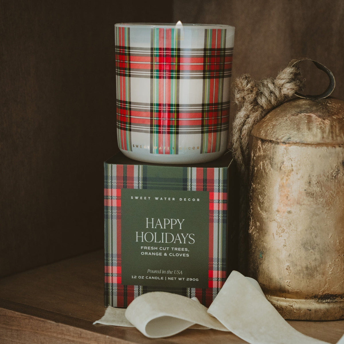 Happy Holidays Soy Candle - Boxed Tinted Glass Jar - 12 oz (Christmas)  (Online Exclusive