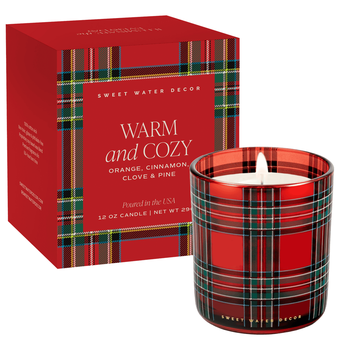 Warm and Cozy Soy Candle - Boxed Tinted Glass Jar - 12 oz  (Online Exclusive