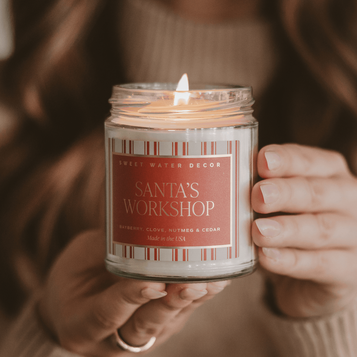 Santa's Workshop Soy Candle - 9 oz Clear Jar (Merry and Bright)  (Online Exclusive