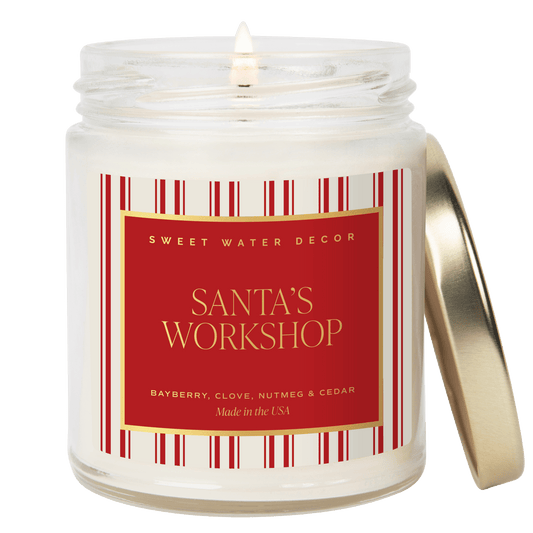Santa's Workshop Soy Candle - 9 oz Clear Jar (Merry and Bright)  (Online Exclusive