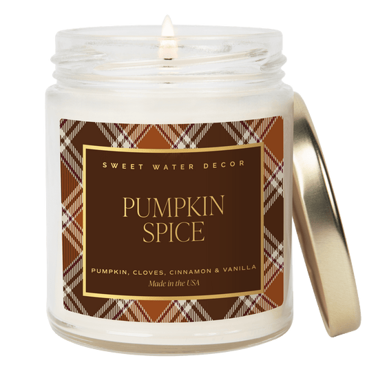 Pumpkin Spice Soy Candle - Patterned 9 oz - Clear Jar  (Online Exclusive