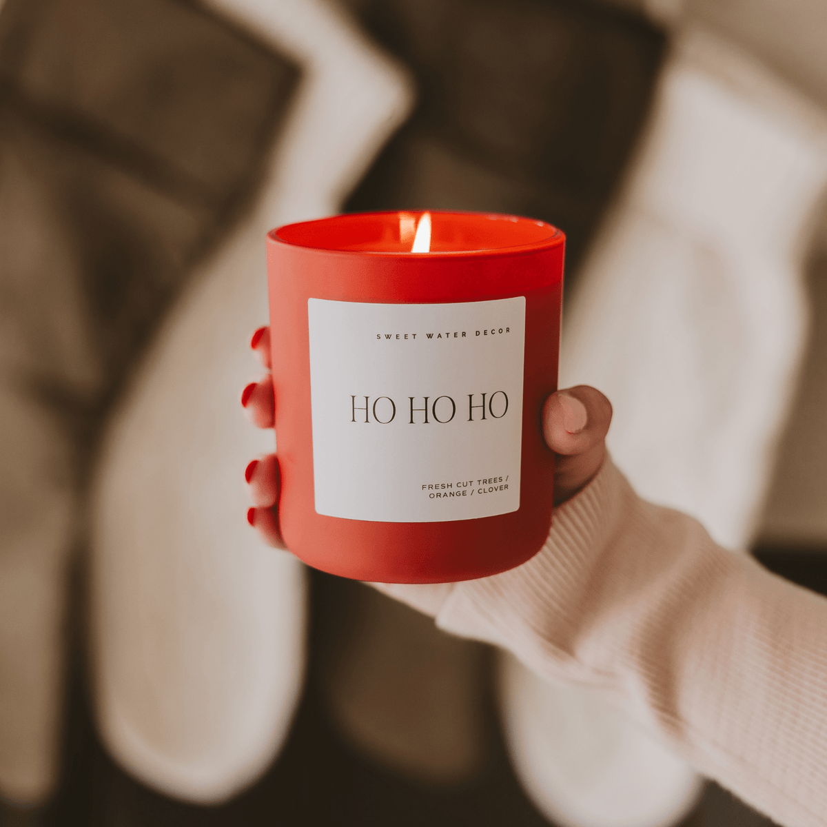 Ho Ho Ho Soy Candle - Red Matte Jar - 15 oz (Christmas)  (Online Exclusive