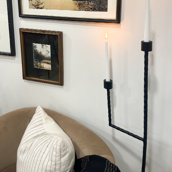50 Inch Black Iron Floor Candelabra (Online Exclusive)