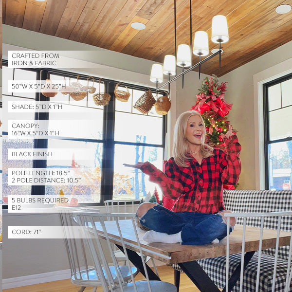 5 Light Linear Modern Chandelier (Online Exclusive)