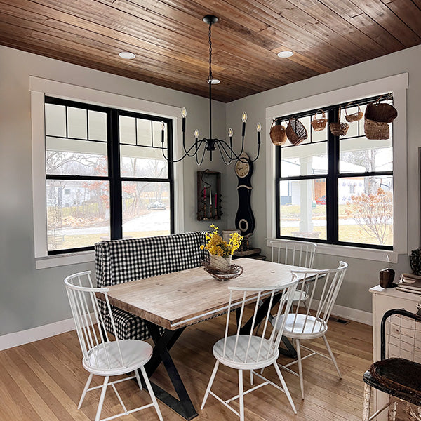 Black Metal 6 Light Candelabra Chandelier (Online Exclusive)