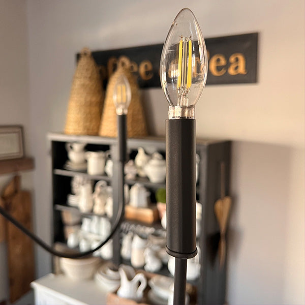 Black Metal 6 Light Candelabra Chandelier (Online Exclusive)