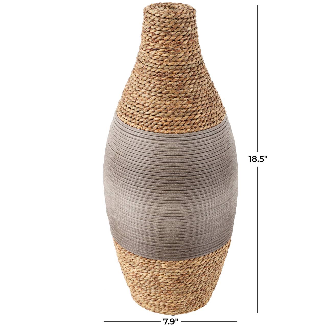 Brown Seagrass Handmade Wrapped Vase
