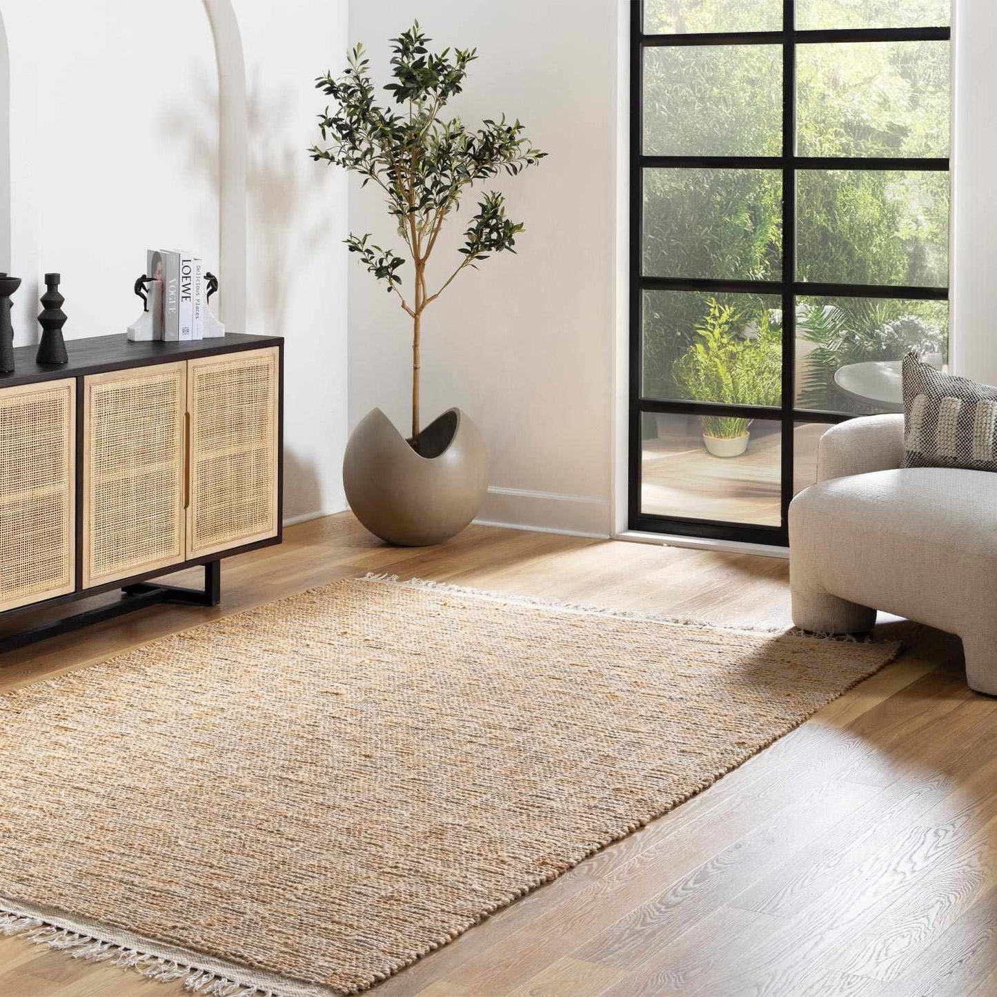 Lonut Checkered Jute Area Rug - Promo  (online exclusive