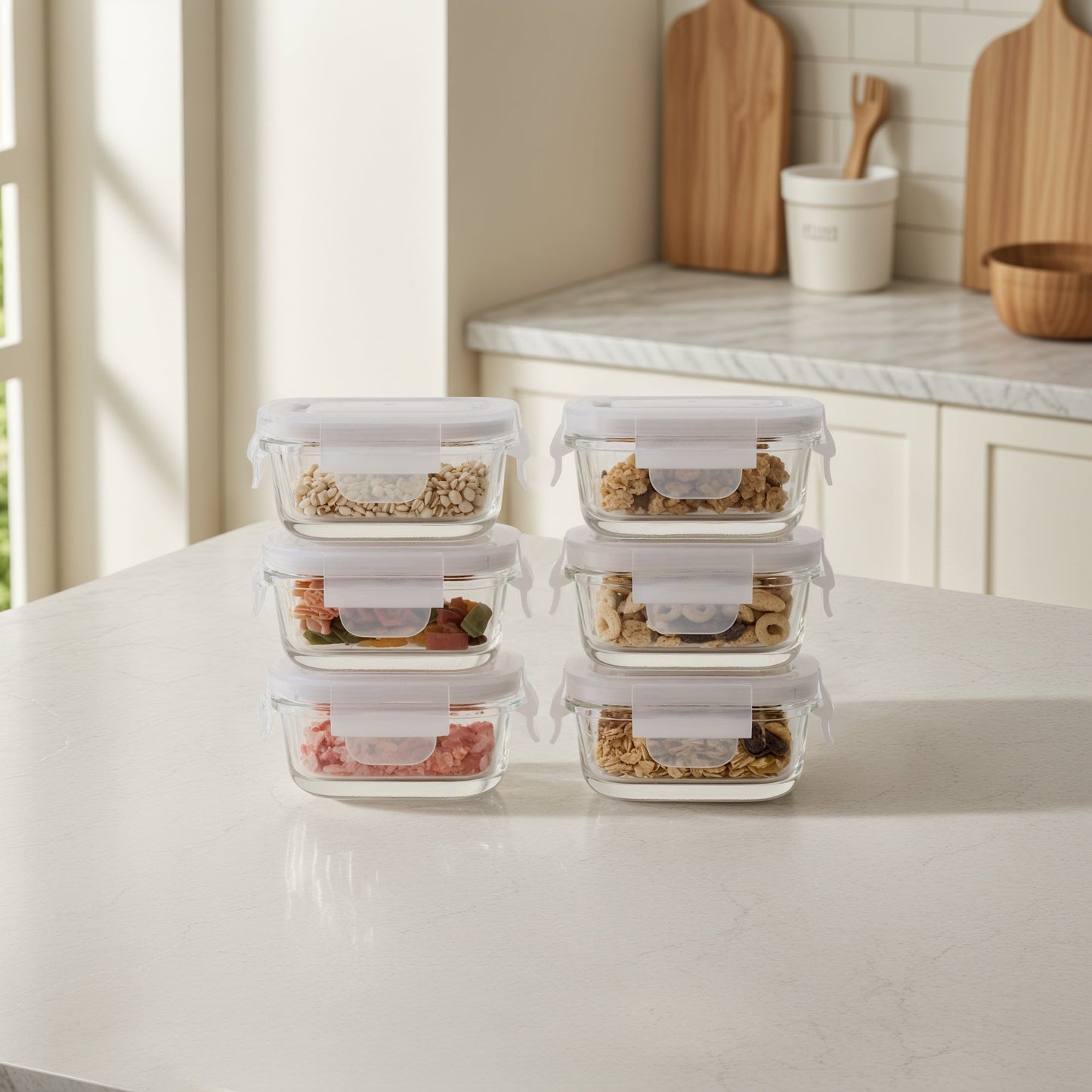 Mini Glass Container Set - Rectangular (Vanilla) (Online Exclusive)