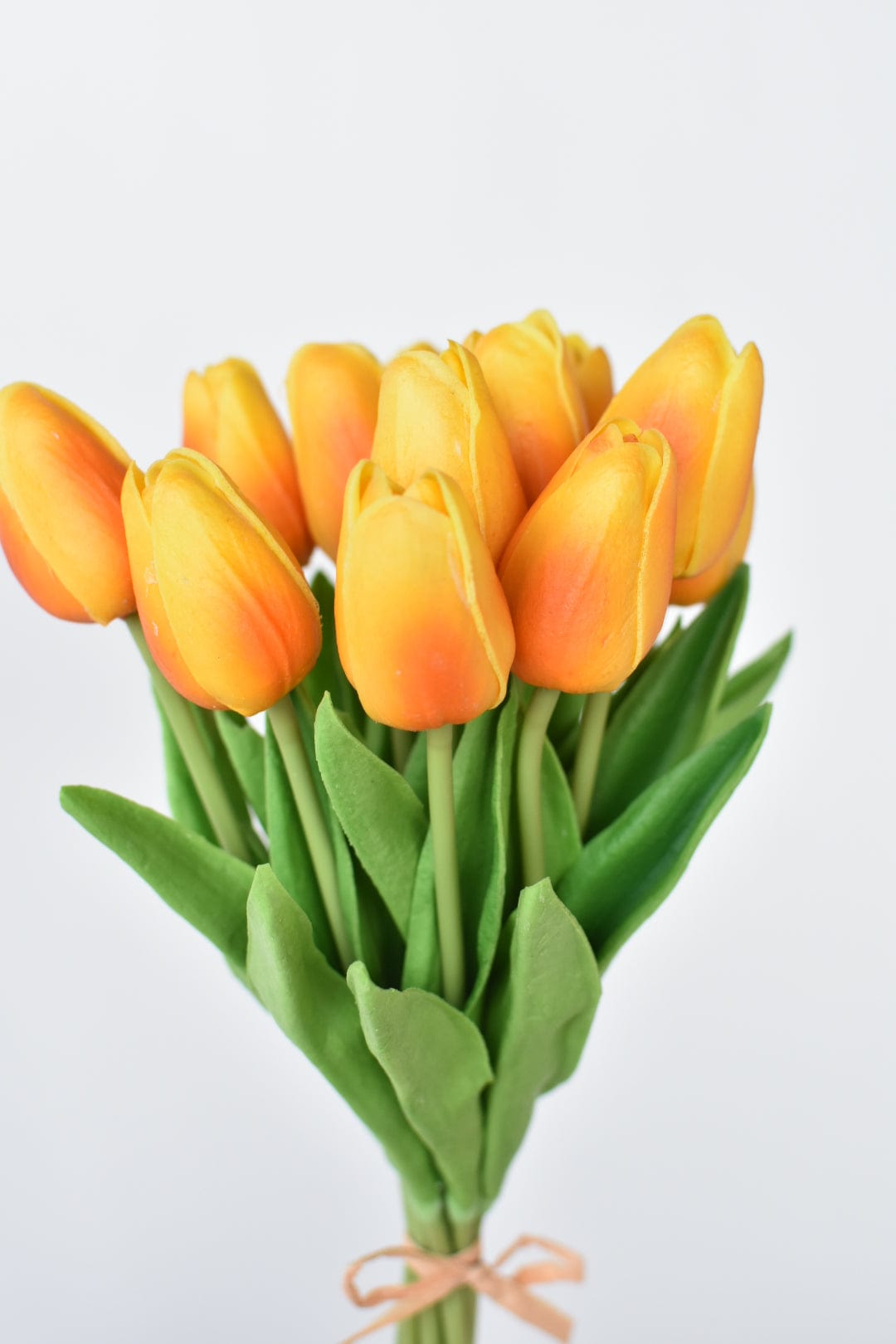 13.5" Faux Real Touch Orange/Yellow Tulip Bundle : 12 Stems  (online exclusive)