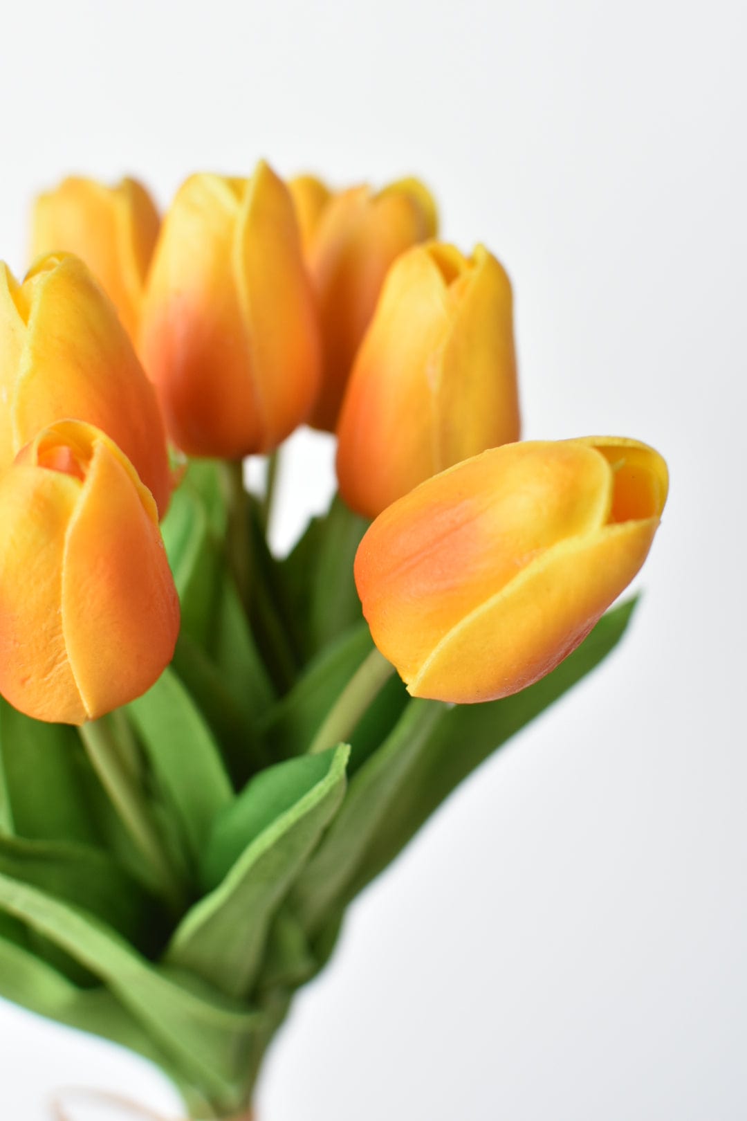 13.5" Faux Real Touch Orange/Yellow Tulip Bundle : 12 Stems  (online exclusive)