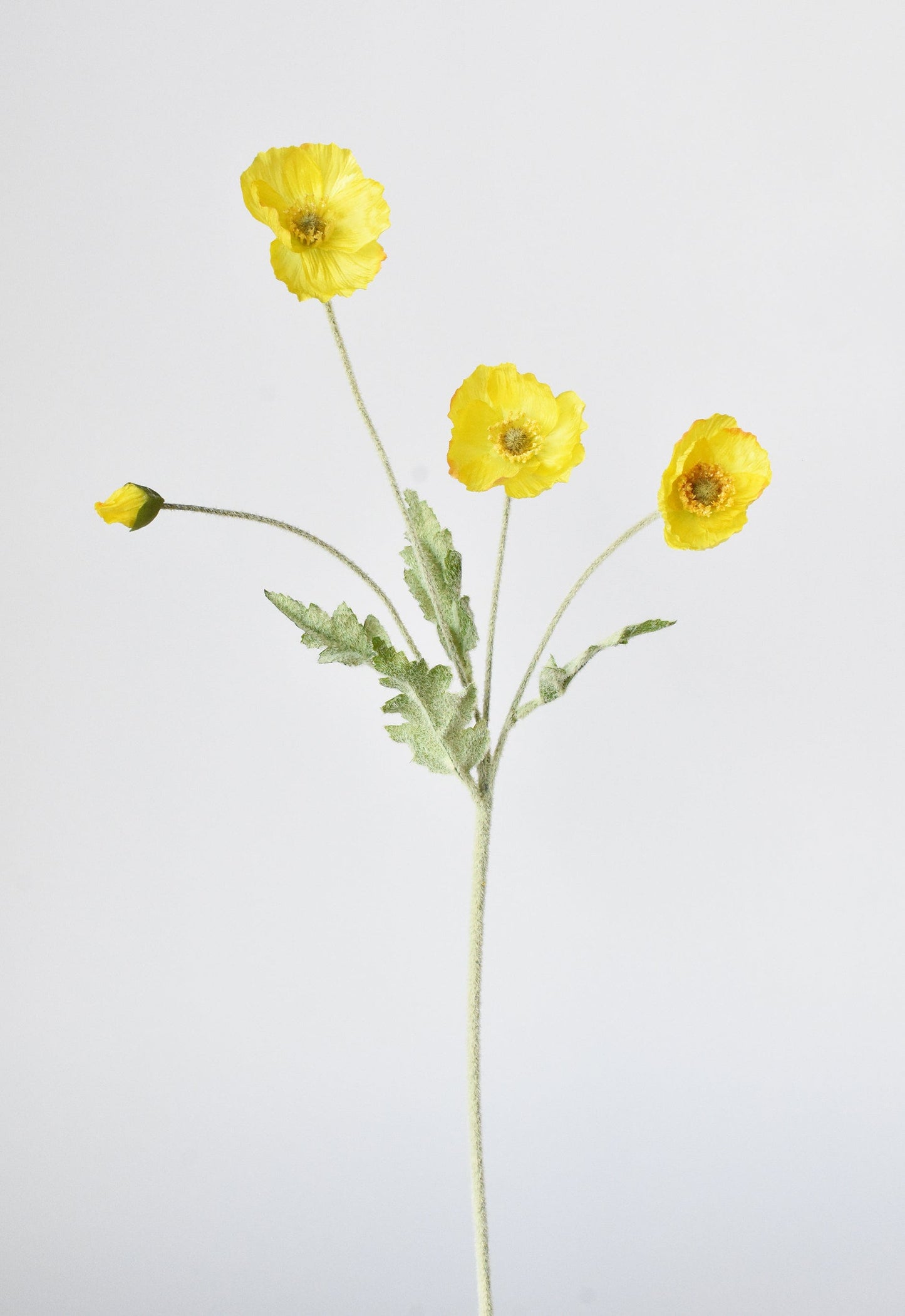 24" Faux Yellow Poppy Stem (Online exclusive)