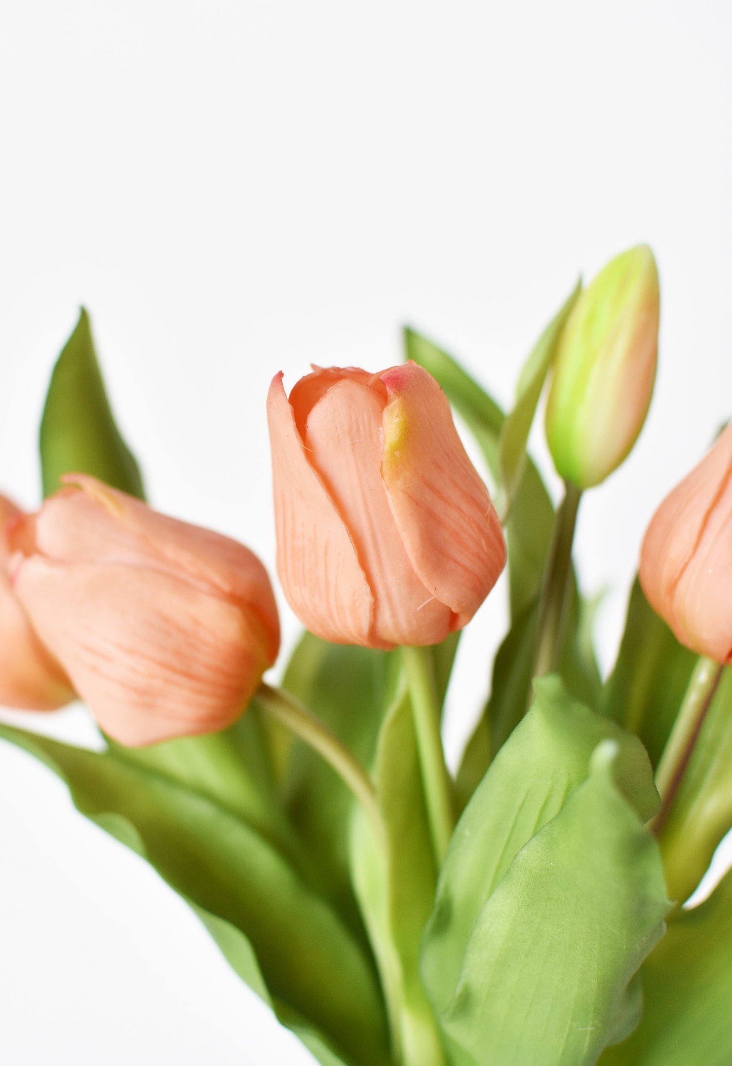 11.75" Faux Real Touch Orange Sorbet Tulip Stem Bundle (Online exclusive)