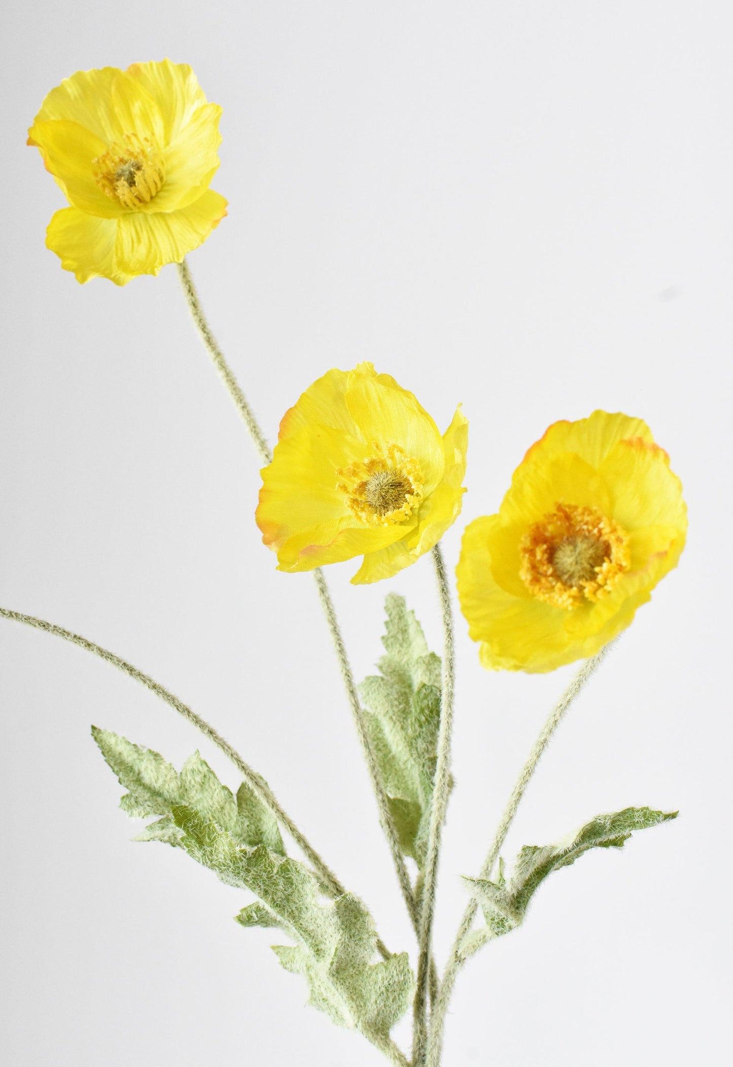 24" Faux Yellow Poppy Stem (Online exclusive)