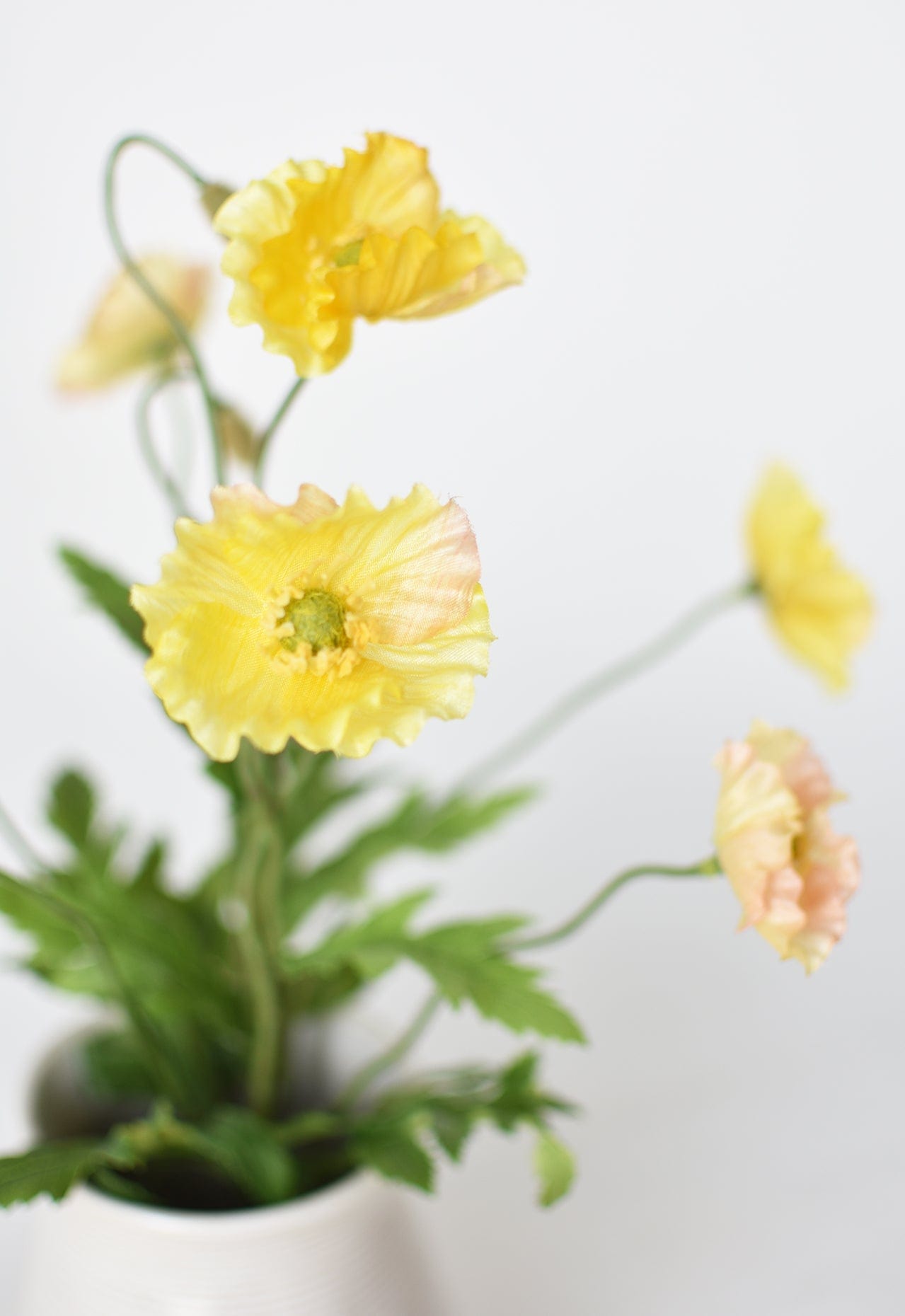 15" Faux Poppy Bush Yellow Bush (Online exclusive)