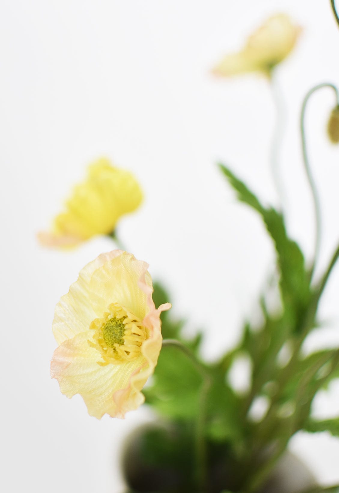 15" Faux Poppy Bush Yellow Bush (Online exclusive)