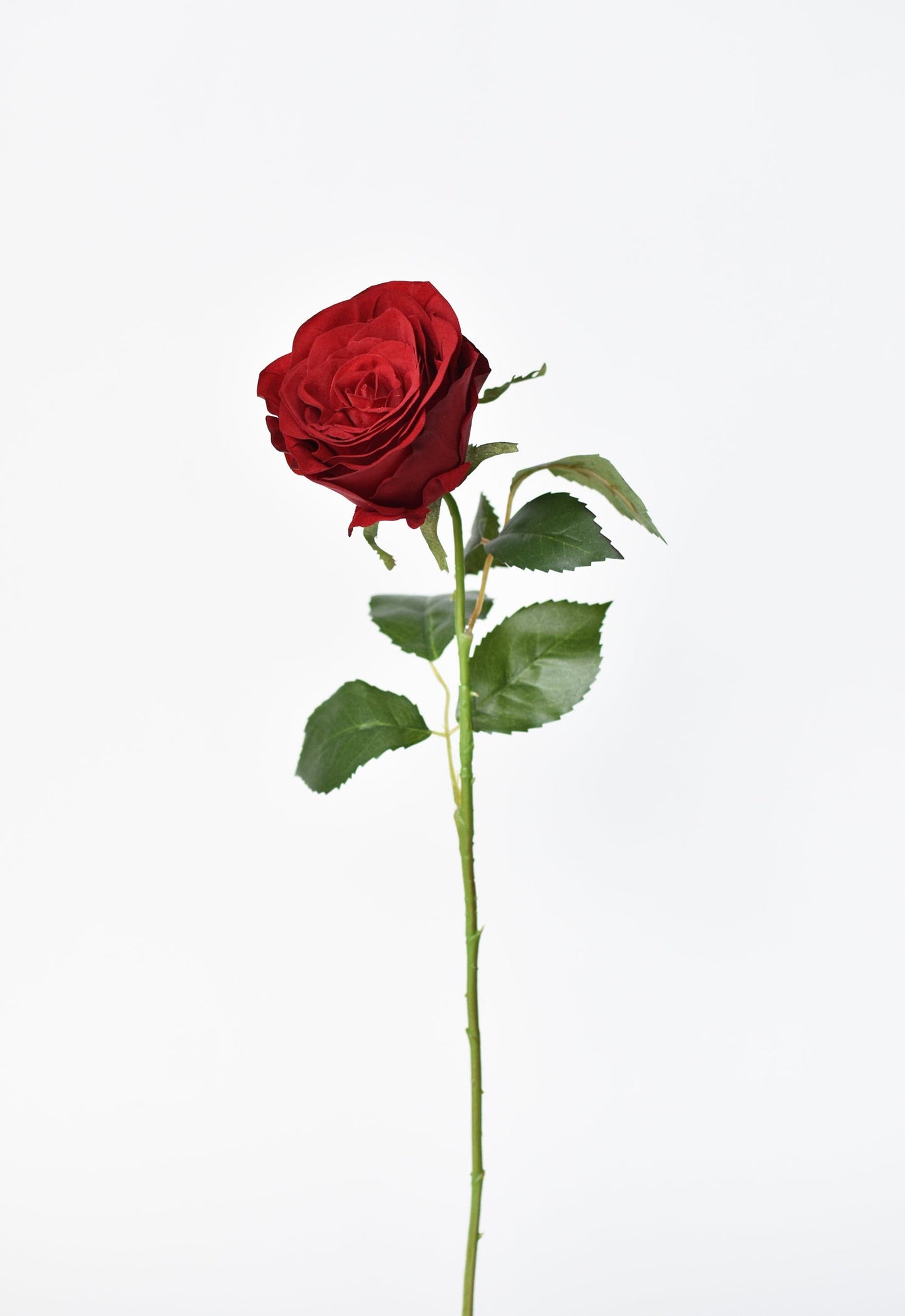 22" Faux Red Velvet Rose Stem (Online exclusive)