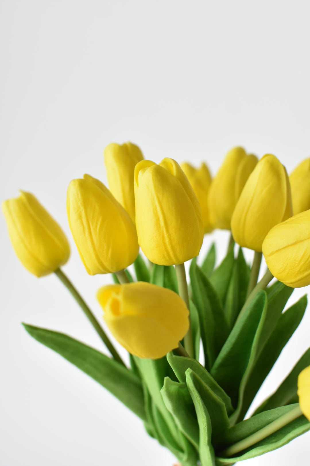 13.5" Faux Real Touch Yellow Tulip Bundle : 12 Stems  (online exclusive)