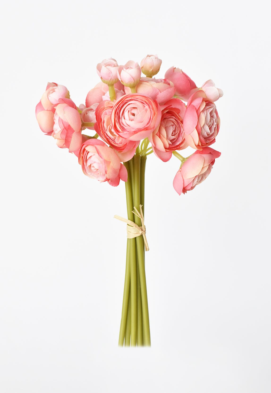 10.5" Faux Light Pink Ranunculus Stem Bundle (Online exclusive)